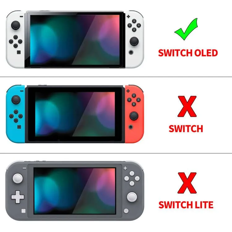 PlayVital AlterGrips Protective Slim Case for Nintendo Switch OLED, Ergonomic Grip Cover for Joycon, Dockable Hard Shell for Switch OLED with Thumb Grip Caps & Button Caps - Matcha Green - JSOYP3005