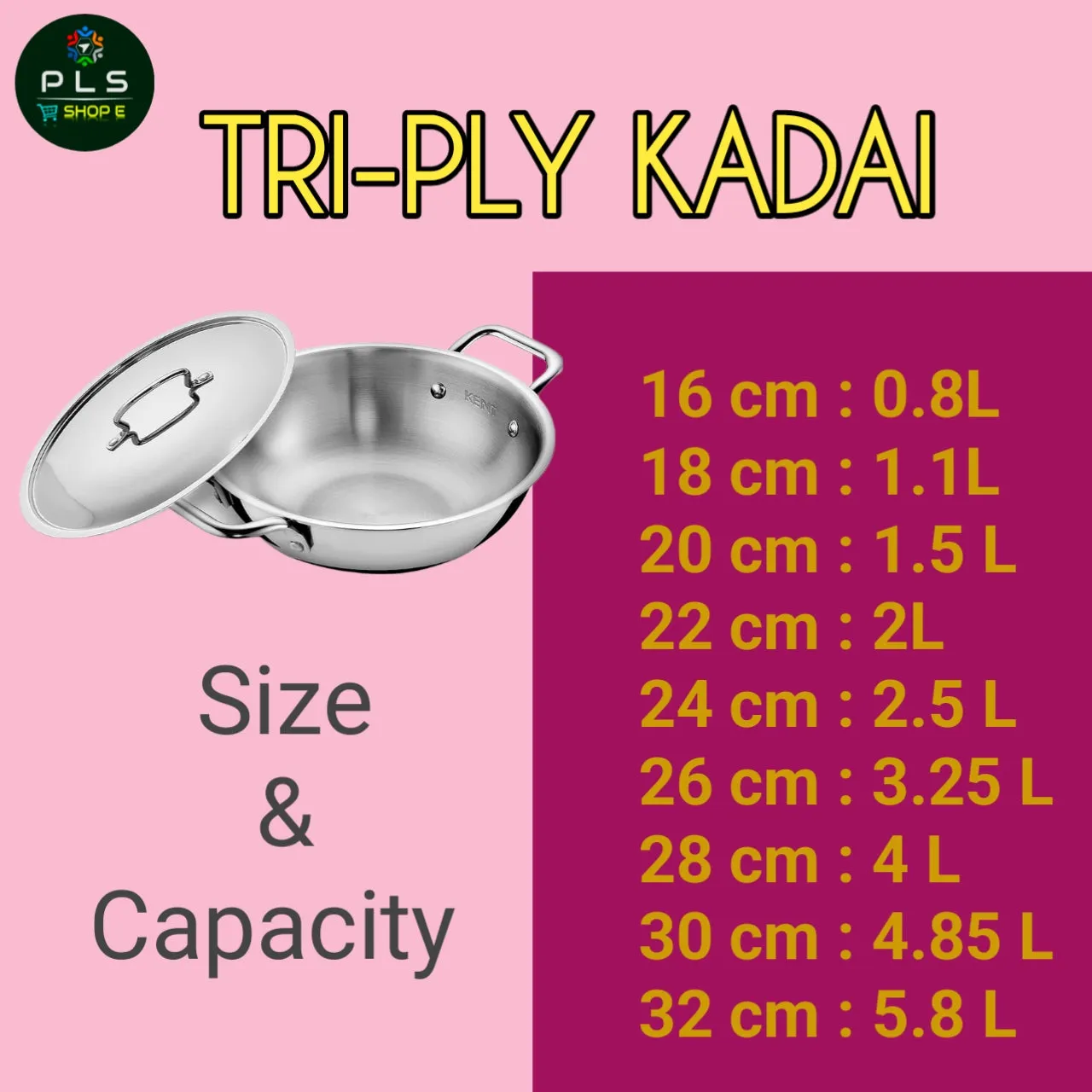 PLS Triply Kadai With Induction Base