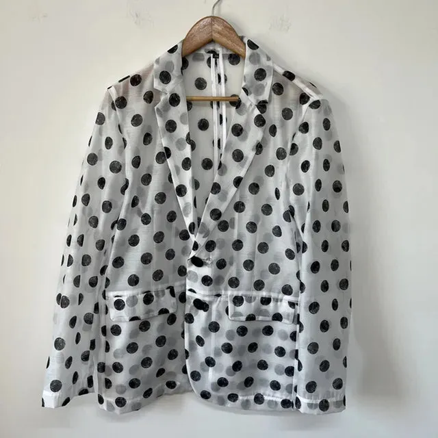 Polkadot Mesh Breathable Printed Blazer