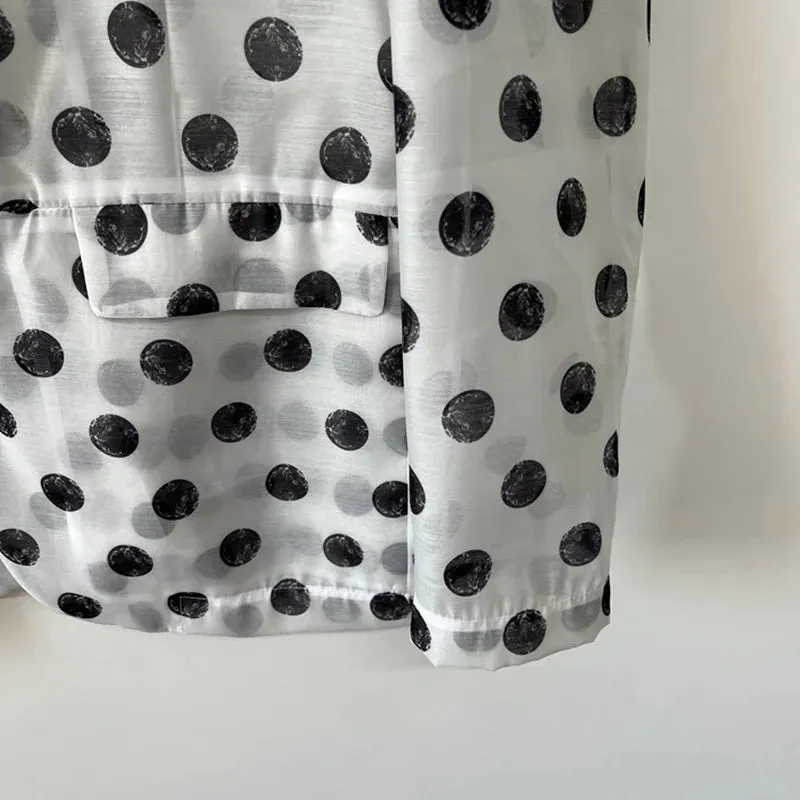 Polkadot Mesh Breathable Printed Blazer