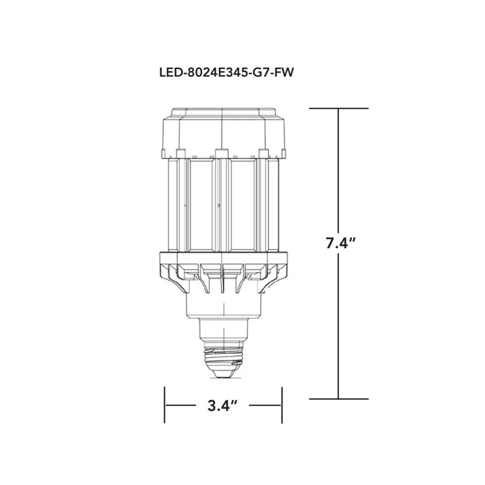 Post Top LED Retrofit Bulb, 35W|45W|60W, 8900 Lumens, Selectable CCT, E26 Base, 120-277V