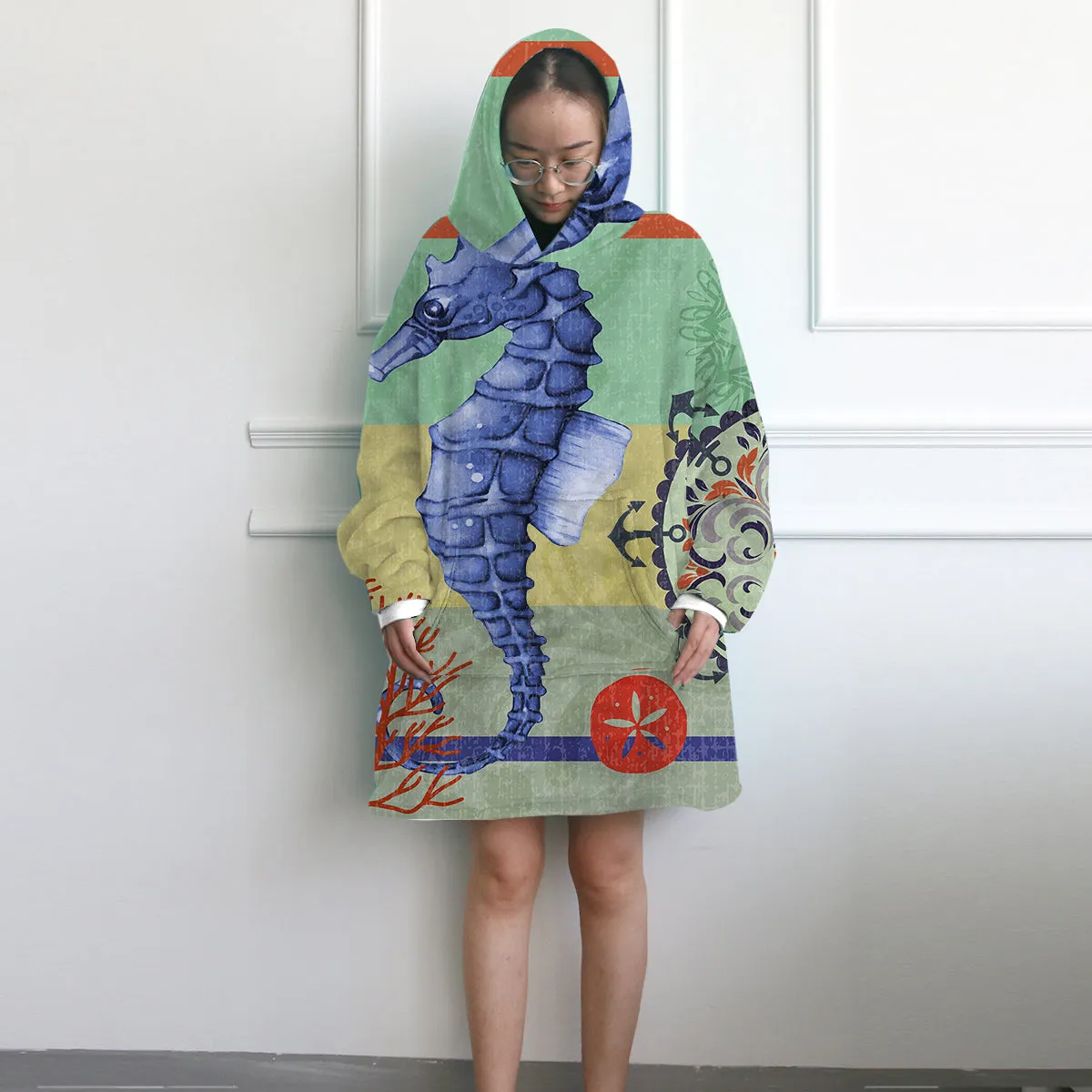 Seahorse Passion Wearable Blanket Hoodie