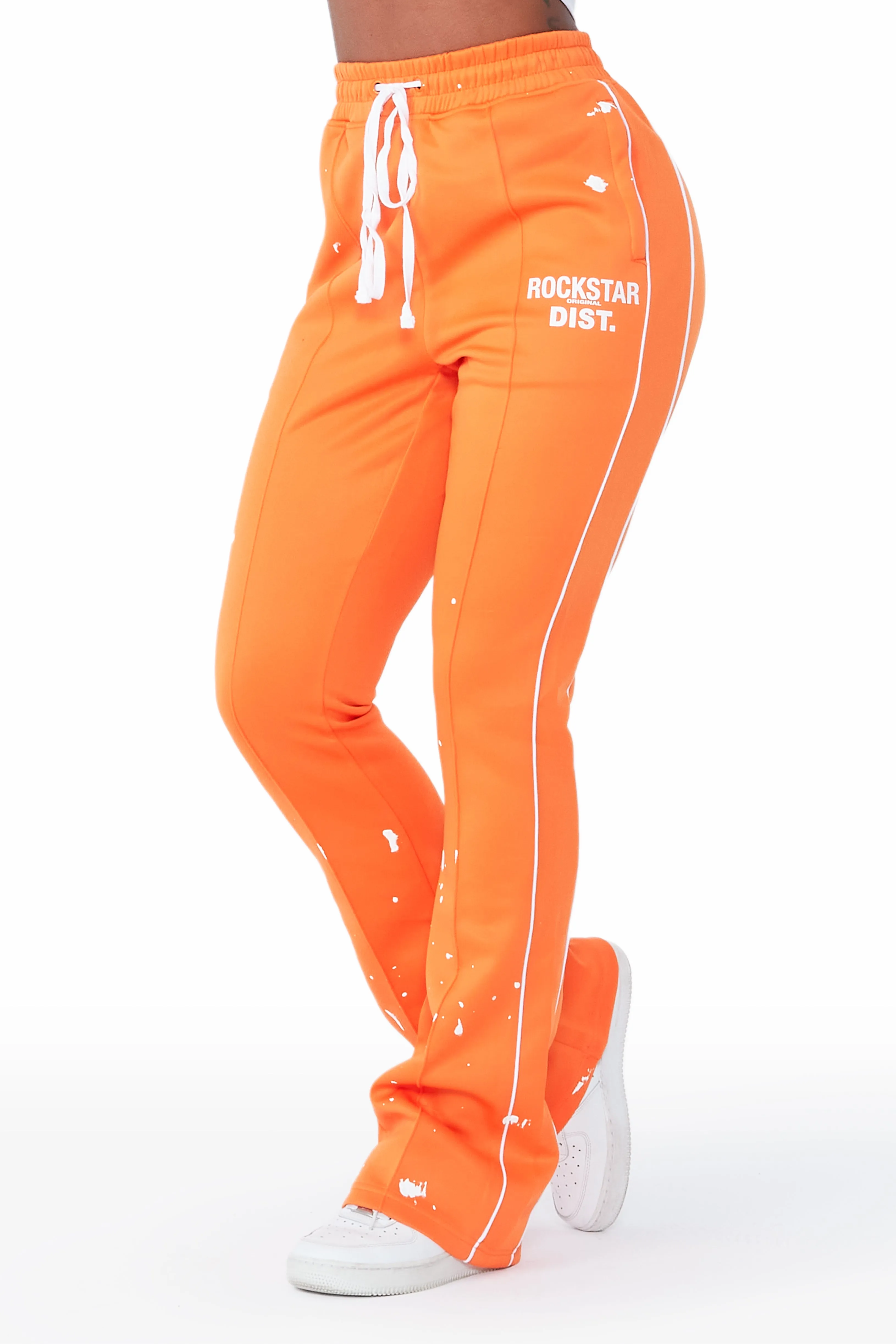 Selah Orange Stacked Track Pant