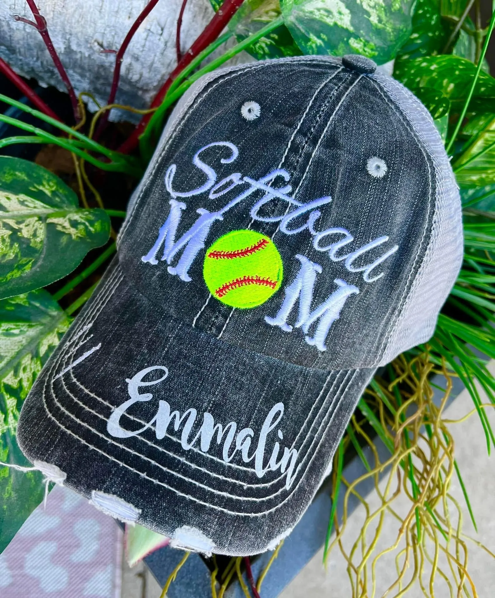 Softball hats Softball hair dont care Softball mom Softball mom life Embroidered unisex trucker caps