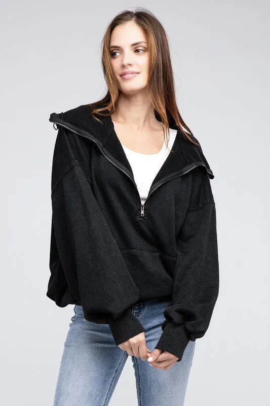 Stitch Detailed Elastic Hem Hoodie