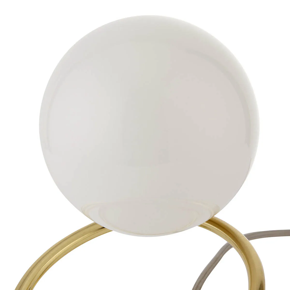 Table Lamp LED Light Gloss White Glass Pearl Steel Satin Gold Effect Modern