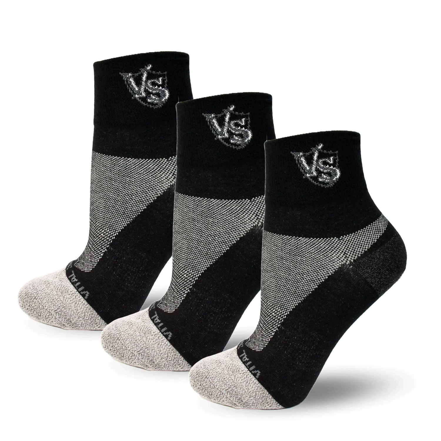 Thin Athletic Crew Socks (Black) (3 Pairs)