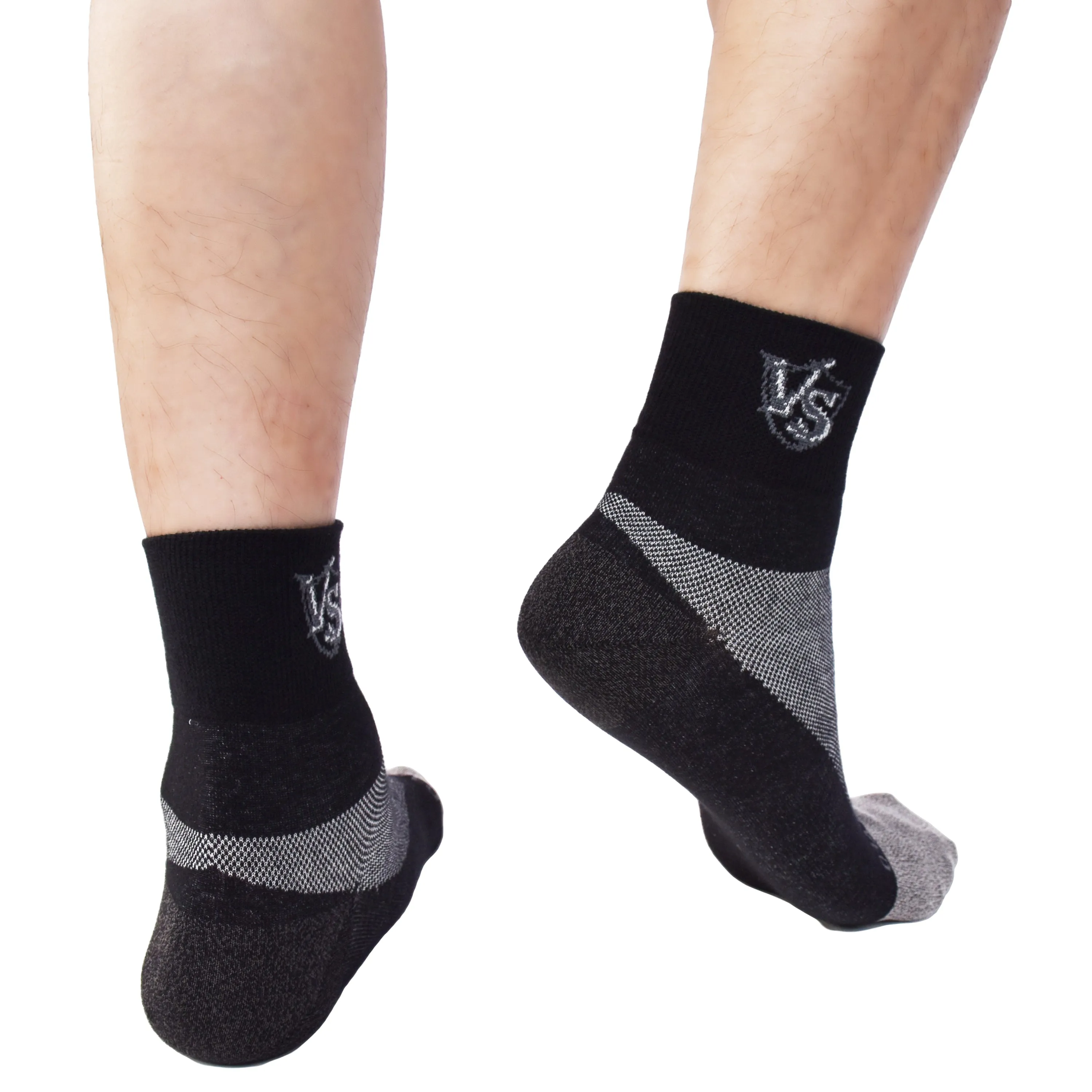 Thin Athletic Crew Socks (Black) (3 Pairs)