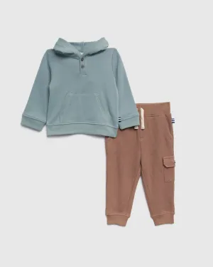 Toddler Boys Silver Sage Hoodie Set