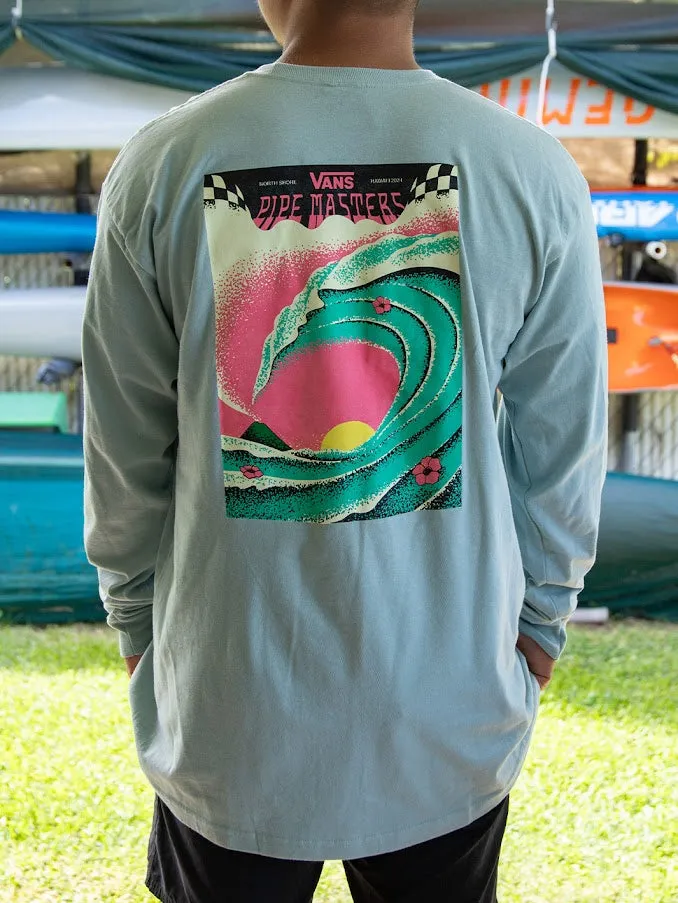 VANS 2024 PIPE MASTERS POSTER ART LONG SLEEVE TEE - LIGHT BLUE (M8I)