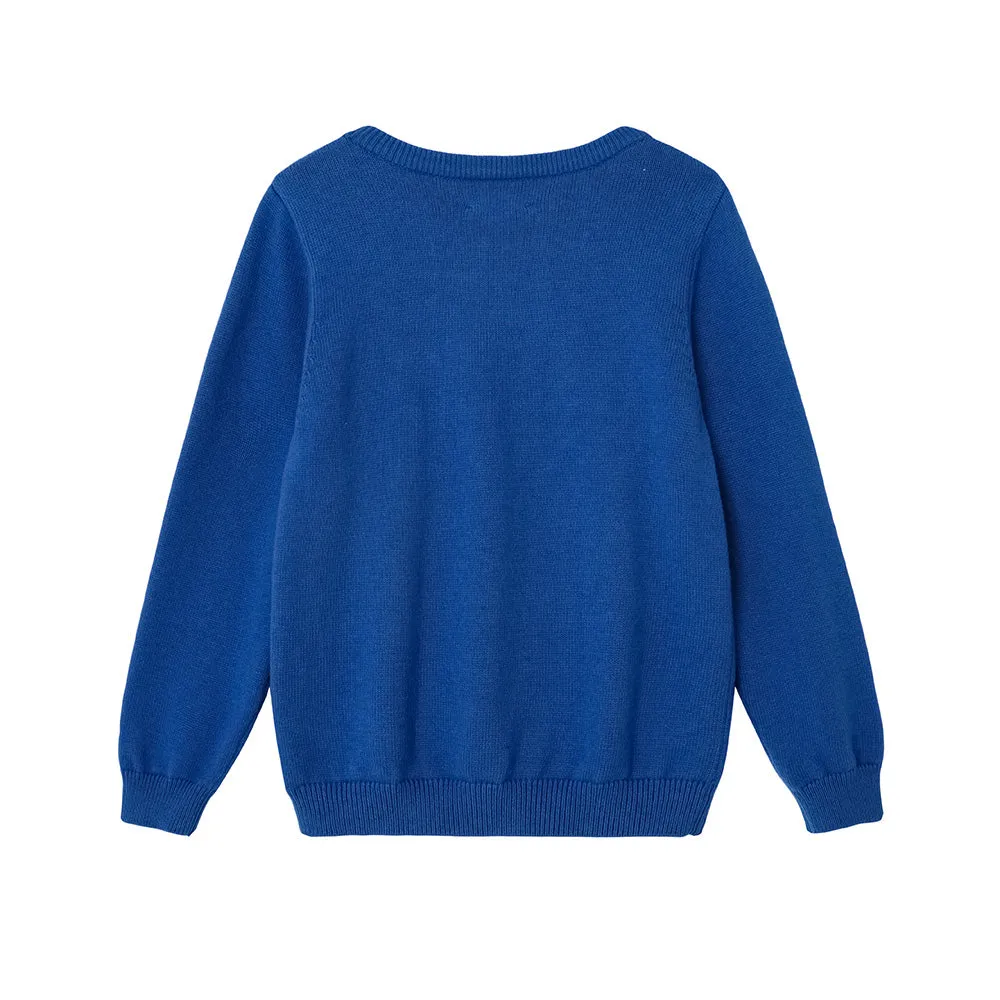 Vauva FW23 - Girls Blue Printed Cotton Pullover