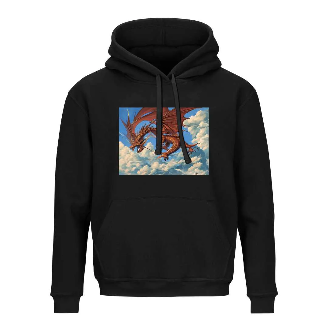 Vintage Dragon Print Hoodie