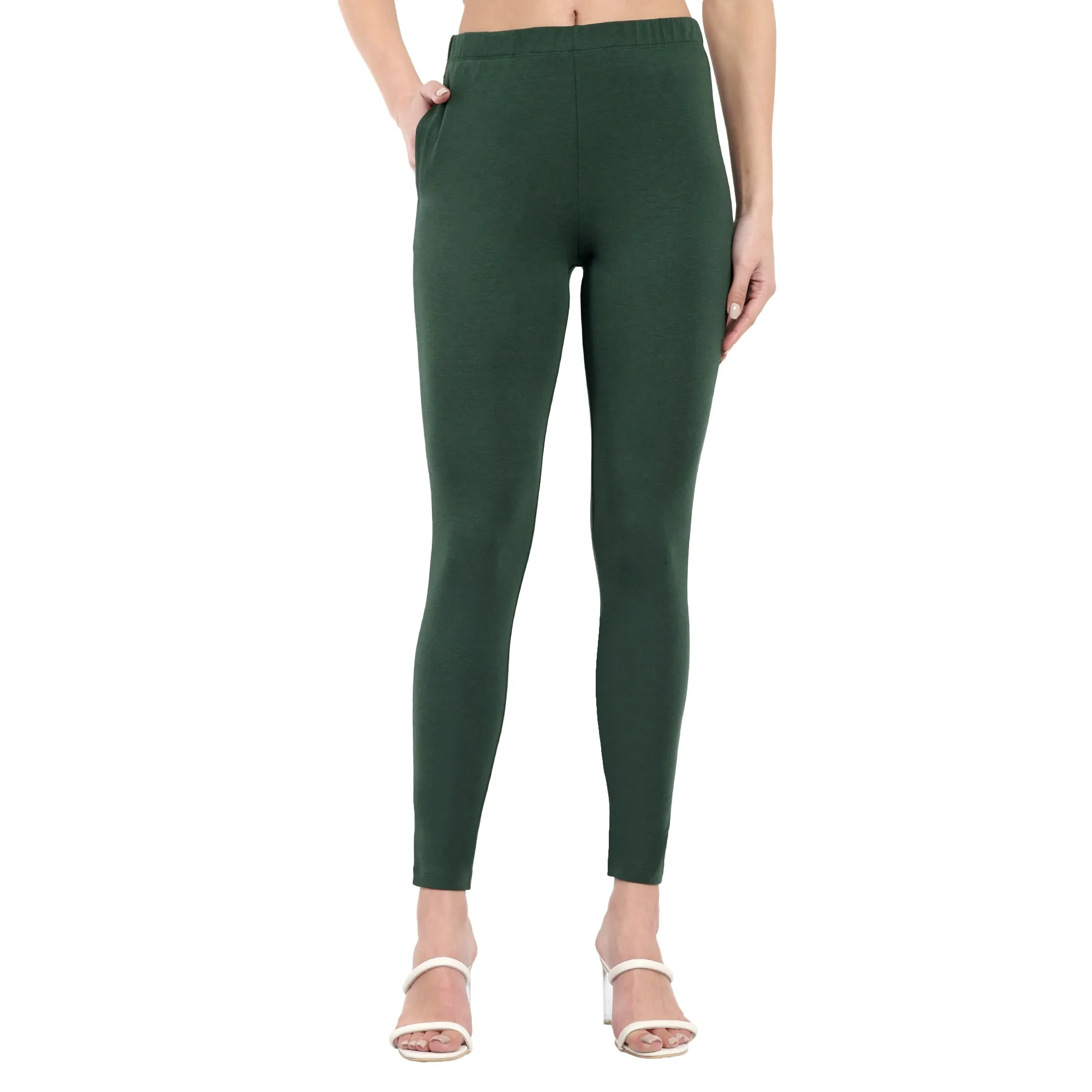 Women Military Green Regular Legging